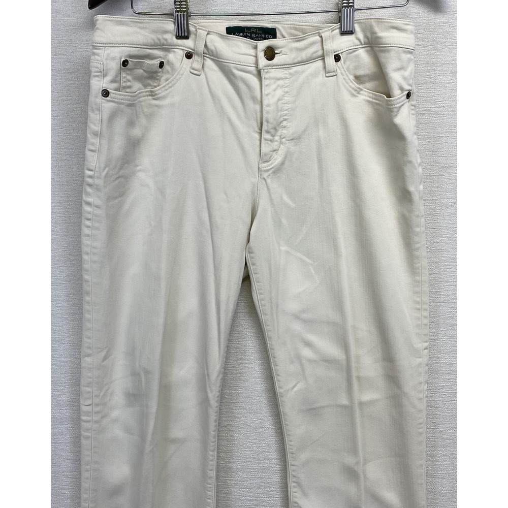 Lauren Jeans Co Ralph Lauren Classic Straight White Denim Stretch‎ Women's 10